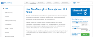 Bluestep tilbyr boliglån